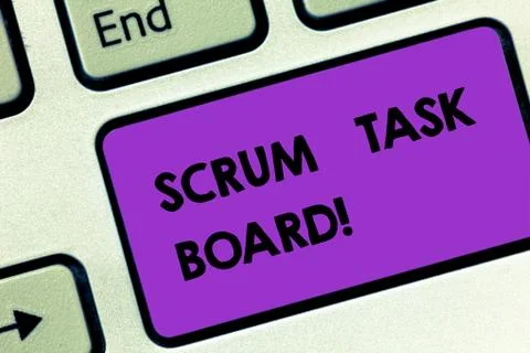 Writing note showing Scrum Task Board. Business photo showcasing visual display Stock Photos