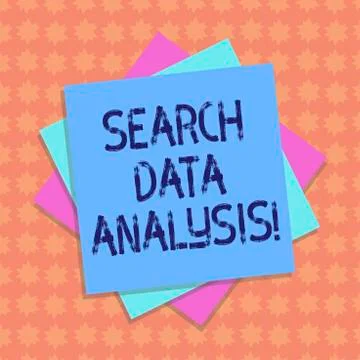 Writing note showing Search Data Analysis. Business photo showcasing process of Illustrazione stock