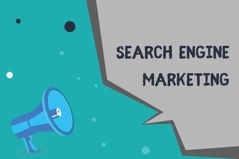 Writing note showing Search Engine Marketing. Business photo showcasing promote Stockillustratie