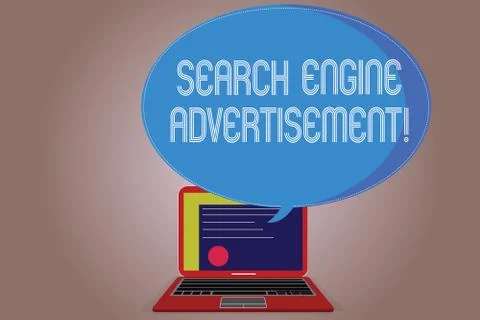 Writing note showing Search Engine Advertisement. Business photo showcasing Illustrazione stock