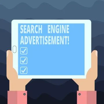 Writing note showing Search Engine Advertisement. Business photo showcasing Stock Illustration