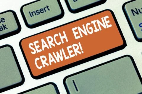 Writing note showing Search Engine Crawler. Business photo showcasing program or 写真素材