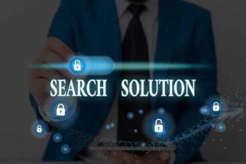 Writing note showing Search Solution. Business photo showcasing an action or Stock Photos