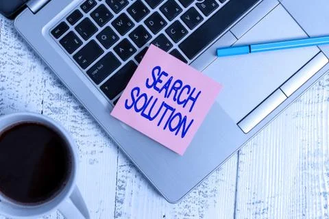 Writing note showing Search Solution. Business photo showcasing an action or Stock Photos