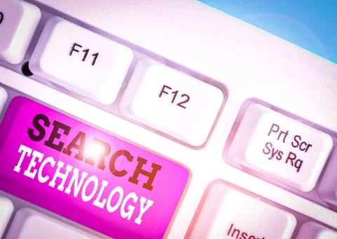 Writing note showing Search Technology. Business photo showcasing service that Stock Photos