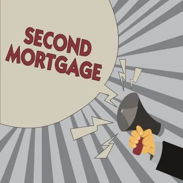 Writing note showing Second Mortgage. Business photo showcasing lien on property Ilustración de archivo