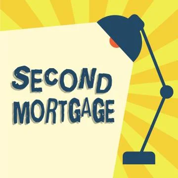 Writing note showing Second Mortgage. Business photo showcasing lien on property Ilustración de archivo