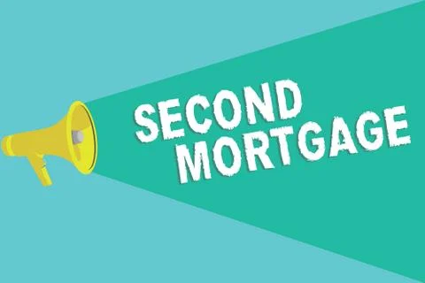 Writing note showing Second Mortgage. Business photo showcasing lien on property Ilustración de archivo