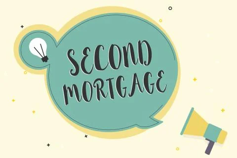 Writing note showing Second Mortgage. Business photo showcasing lien on property Ilustración de archivo