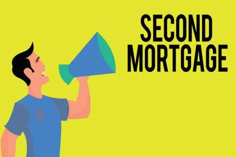 Writing note showing Second Mortgage. Business photo showcasing lien on property Ilustración de archivo