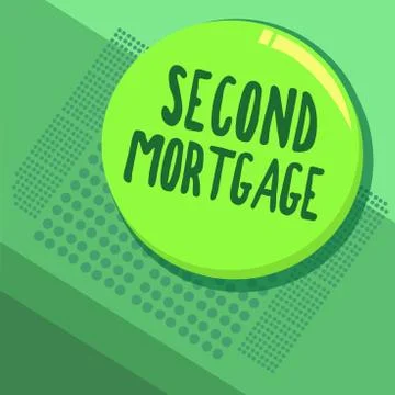 Writing note showing Second Mortgage. Business photo showcasing lien on property Ilustración de archivo
