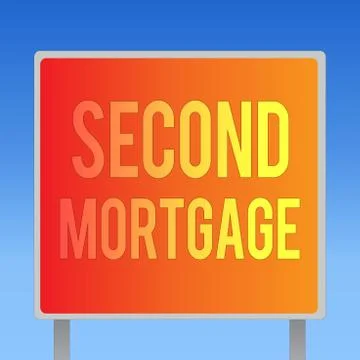 Writing note showing Second Mortgage. Business photo showcasing lien on property Ilustración de archivo