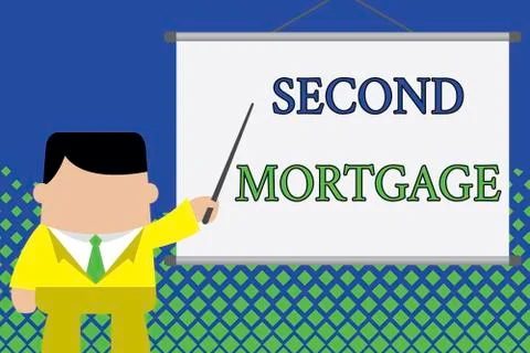 Writing note showing Second Mortgage. Business photo showcasing lien on property Ilustración de archivo
