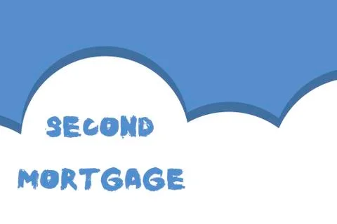 Writing note showing Second Mortgage. Business photo showcasing lien on property Ilustración de archivo