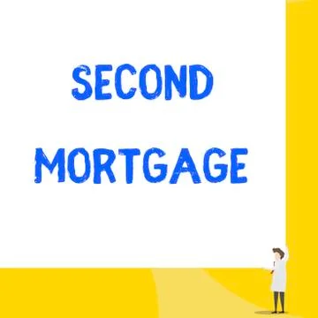Writing note showing Second Mortgage. Business photo showcasing lien on property Ilustración de archivo