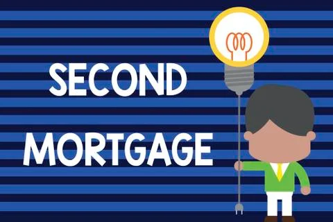 Writing note showing Second Mortgage. Business photo showcasing lien on property Ilustración de archivo