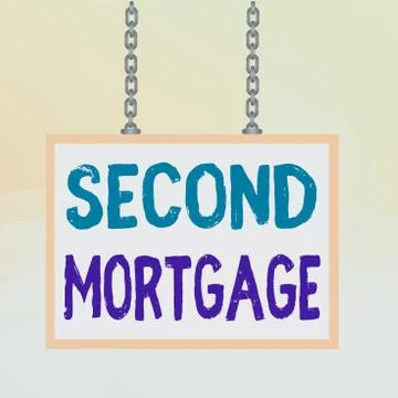 Writing note showing Second Mortgage. Business photo showcasing lien on property Ilustración de archivo