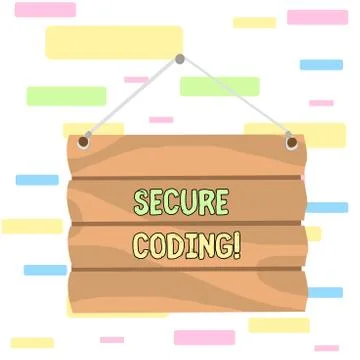 Writing note showing Secure Coding. Business photo showcasing Applied to avoid Stockillustratie