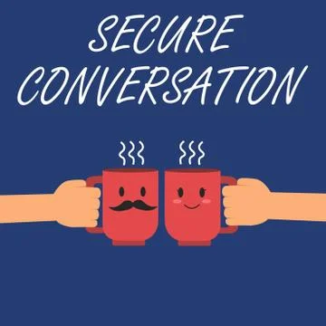 Writing note showing Secure Conversation. Business photo showcasing Secured E Ilustración de archivo