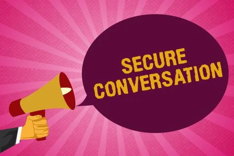 Writing note showing Secure Conversation. Business photo showcasing Secured Illustrazione stock