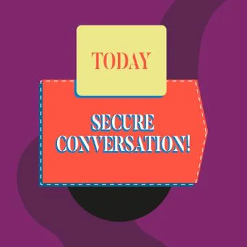 Writing note showing Secure Conversation. Business photo showcasing Secured Ilustración de archivo