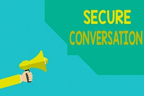 Writing note showing Secure Conversation. Business photo showcasing Secured Ilustración de archivo