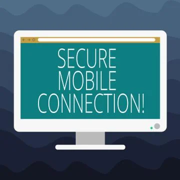 Writing note showing Secure Mobile Connection. Business photo showcasing Stock Illustration