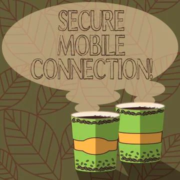 Writing note showing Secure Mobile Connection. Business photo showcasing Stock Illustration