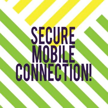 Writing note showing Secure Mobile Connection. Business photo showcasing Stock Illustration