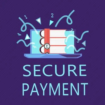 Writing note showing Secure Payment. Business photo showcasing Security of Ilustração Stock