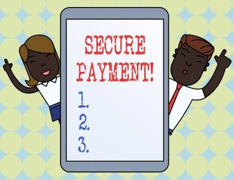 Writing note showing Secure Payment. Business photo showcasing webpage where Stockillustratie