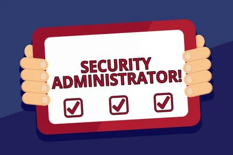 Writing note showing Security Administrator. Business photo showcasing Stock Illustration