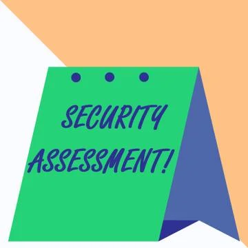 Writing note showing Security Assessment. Business photo showcasing study to Stock Illustration