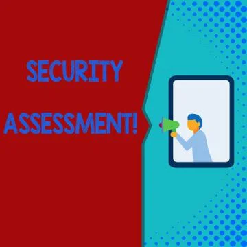Writing note showing Security Assessment. Business photo showcasing study to Stock Illustration