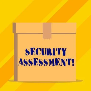 Writing note showing Security Assessment. Business photo showcasing study to Stock Illustration