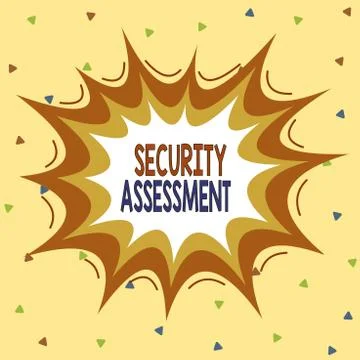 Writing note showing Security Assessment. Business photo showcasing study to Stock Illustration