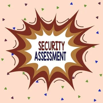 Writing note showing Security Assessment. Business photo showcasing study to Stock Illustration