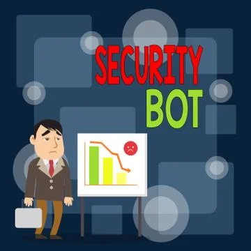 Writing note showing Security Bot. Business photo showcasing software that Stock Illustration