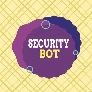 Writing note showing Security Bot. Business photo showcasing software that 스톡 일러스트