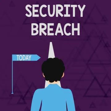 Writing note showing Security Breach. Business photo showcasing incident that 스톡 일러스트