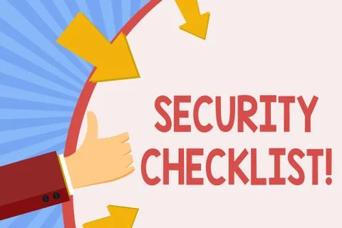 Writing note showing Security Checklist. Business photo showcasing list with Stock Illustration
