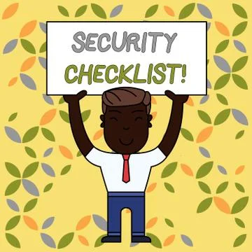 Writing note showing Security Checklist. Business photo showcasing Protection of Stock Illustration