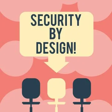 Writing note showing Security By Design. Business photo showcasing software has Illustrazione stock