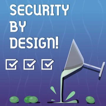 Writing note showing Security By Design. Business photo showcasing software has Illustrazione stock