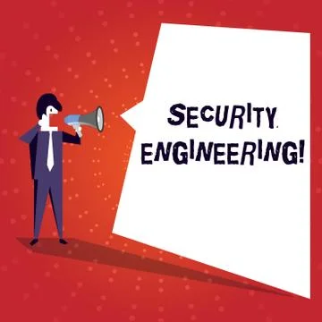 Writing note showing Security Engineering. Business photo showcasing focus on Stock Illustration