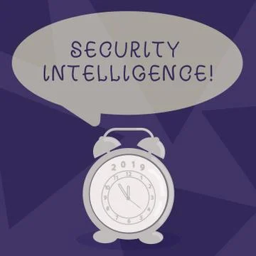 Writing note showing Security Intelligence. Business photo showcasing protecting Stock Illustration