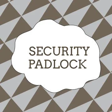 Writing note showing Security Padlock. Business photo showcasing hardened steel Stock Illustration