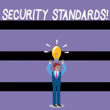 Writing note showing Security Standards. Business photo showcasing the scope of Stock Illustration