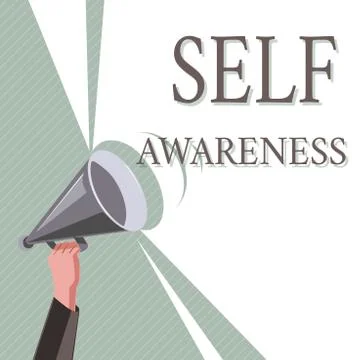 Writing note showing Self Awareness. Business photo showcasing Consciousness of Stock Illustration