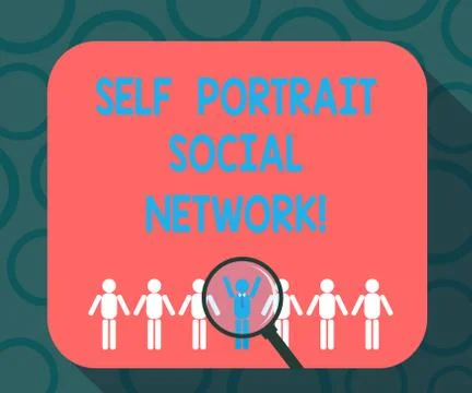 Writing note showing Self Portrait Social Network. Business photo showcasing Stock Illustration